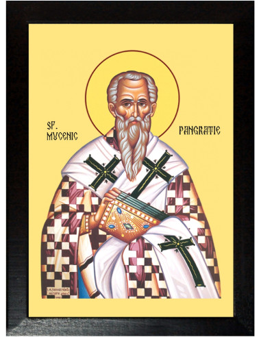 Sfantul Pangratie, episcopul Taorminei, model fond galben