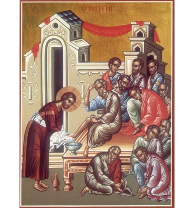 Mantuitorul Iisus Hristos spala picioarele ucenicilor Sai